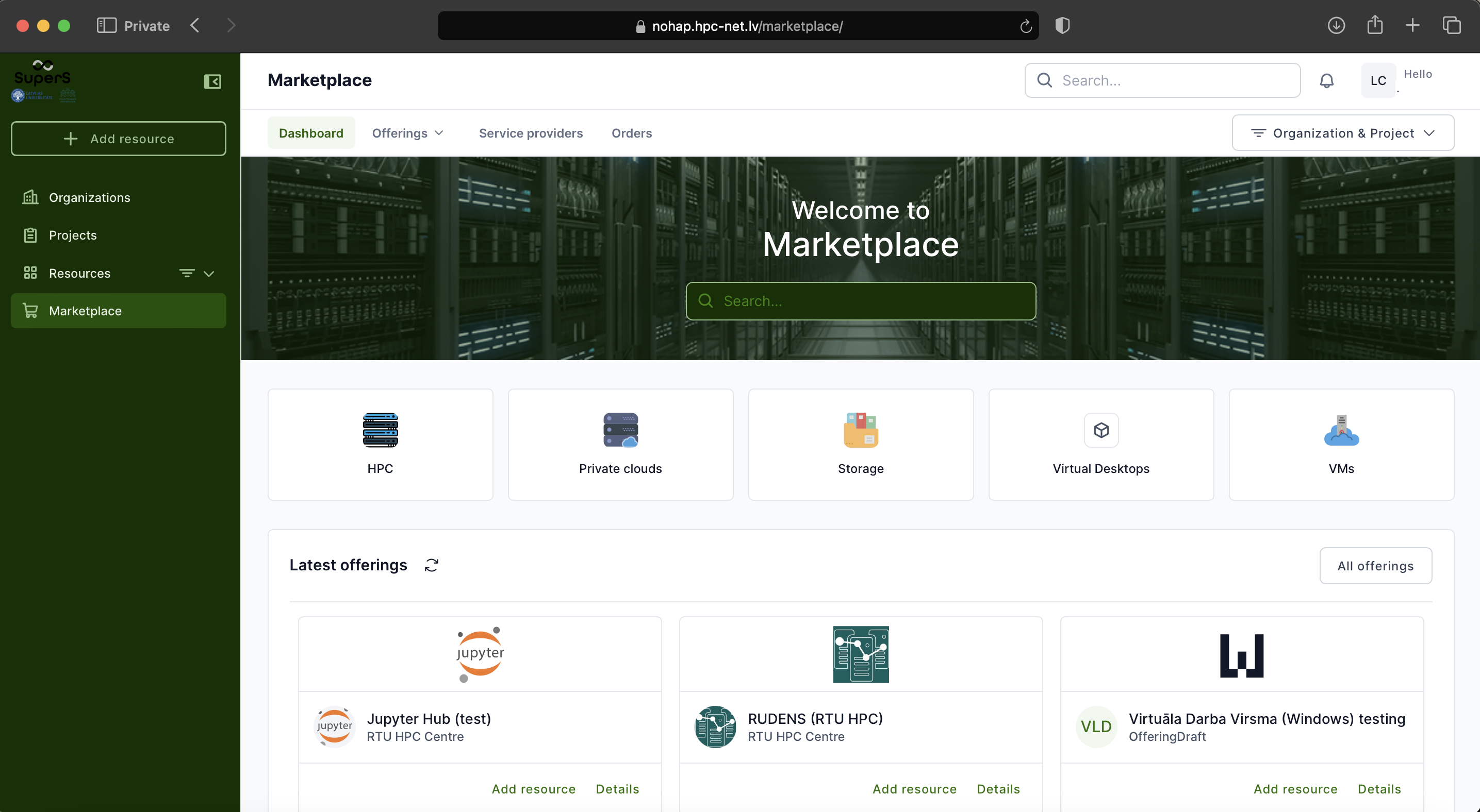 Waldur marketplace